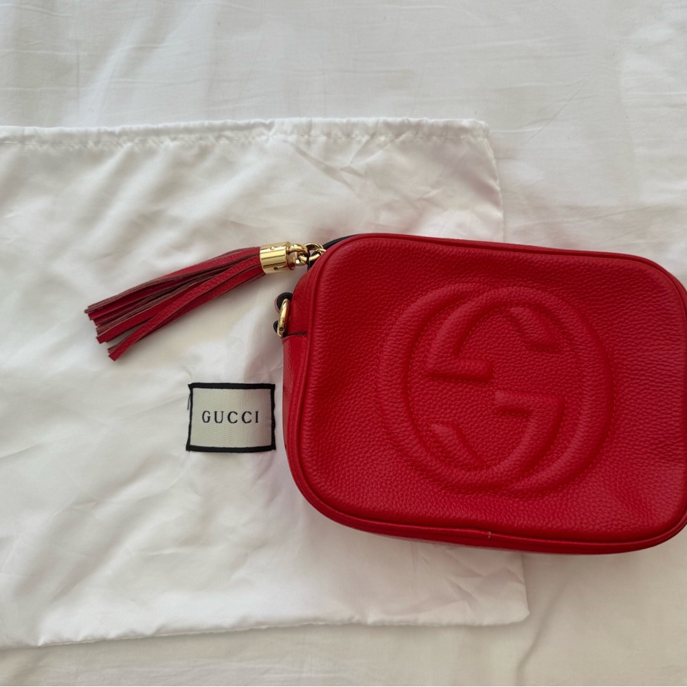 Gucci Red Mini Leather Bag with Tassel